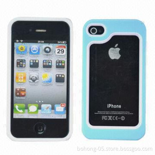Case for iPhone 4/4s, made of TPU and PC, card-shaped frame (can be split), various colors available